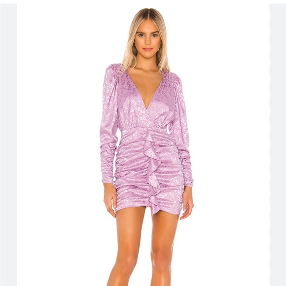 NWT For love lemons lilac purple Fiji cross front mini dress size S - Picture 3 of 12